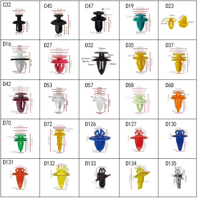 Automotive Christmas Tree Moulding Clips Snap Plastic Rivets Fir Tree Fastener