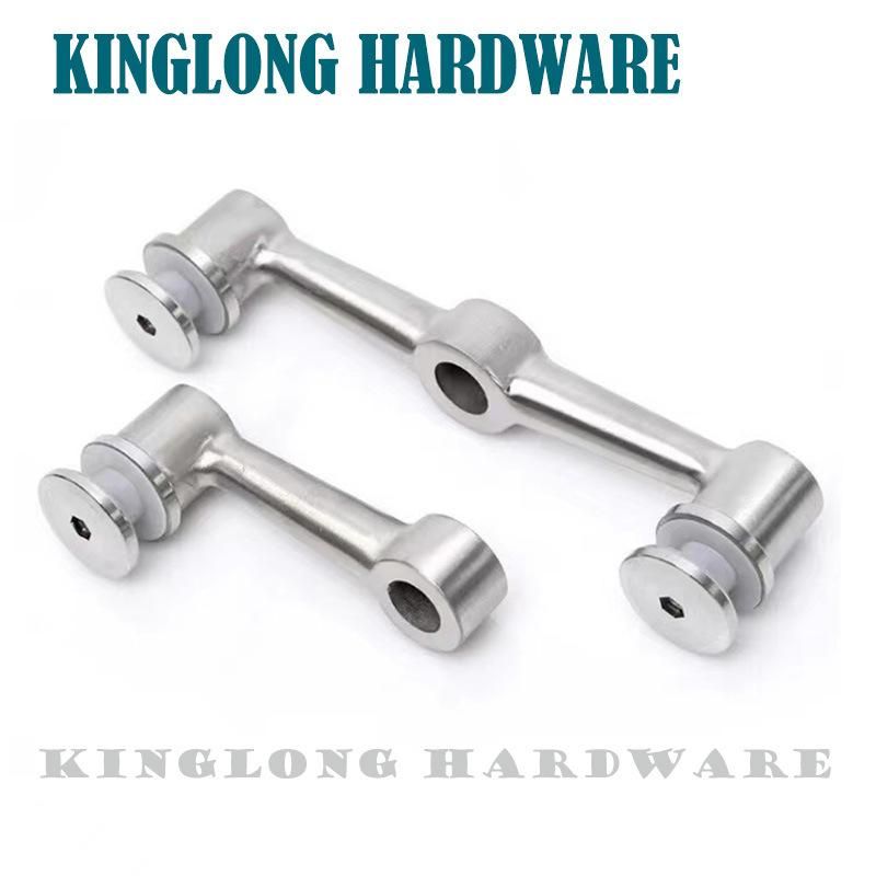 Stainless Steel Handrail Fitting Metal Stud Partition Double Glass Standoff Connector