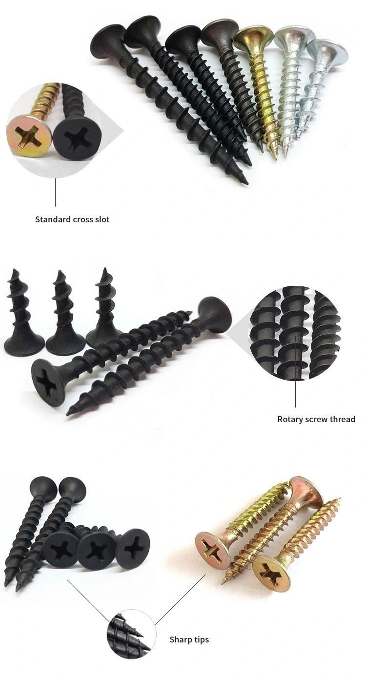 Factory Price Phillips Black Bugle Head Drywall Screw for Gypsum Board
