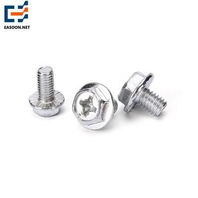 M3 M4 M6 Phillips Hex Flange Head Sheet Metal Self-Tapping Screws Machine Screw Hex Head Phillips Flange Custom Screws