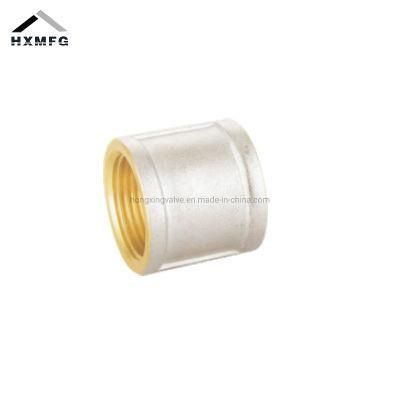 Straight Brass Nickel Plate Female Equal Thread Fitting Socket