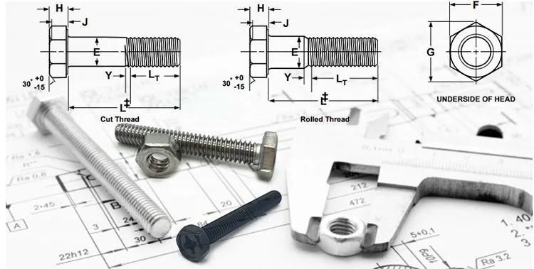 Factory Customized Hexagon Cap Screws ASME Grade 5/8 Black Hex Bolt and Nut