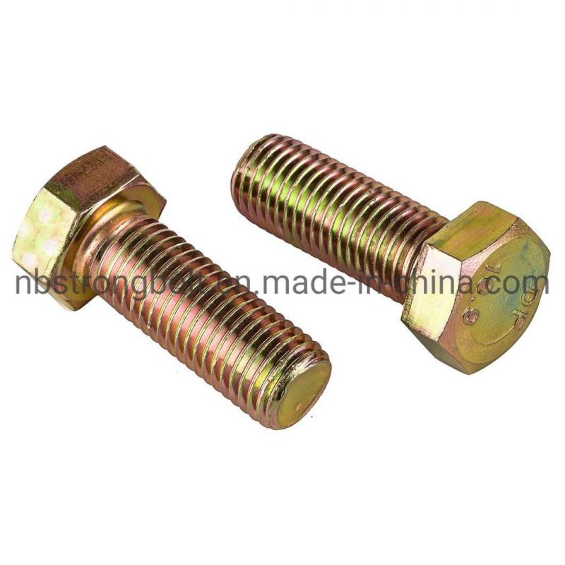DIN933 Screw Cl. 8.8 Hex Bolt with Yellow Zinc Plated