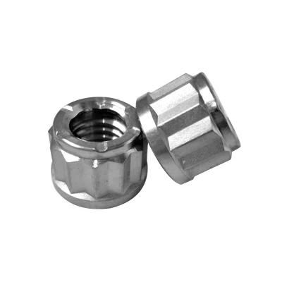 Custom Titanium Wheel Lug Nuts Stainless Steel 12 Point Flange Nut