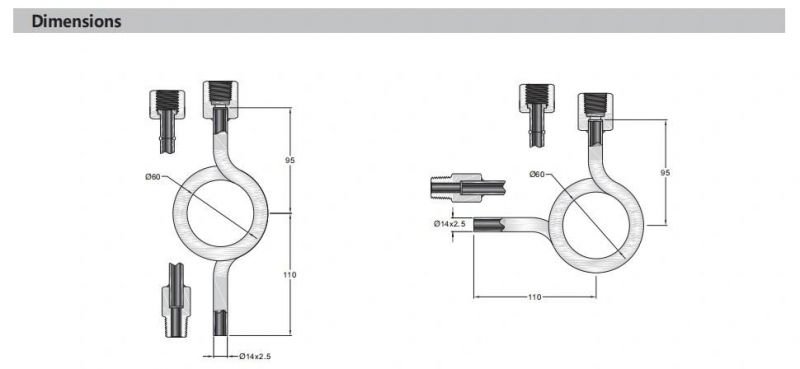 Swagelok Type High Pressure 316 304 Stainless Steel Pressure Gauge Syphon
