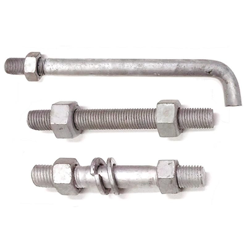 HDG L Type Foundation Bolt with Nut and Washer