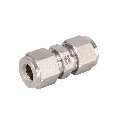 SS316 Stainless Steel Double Ferrules Compression 1/16 to 2&quot; Inch Tube Unions Fitting