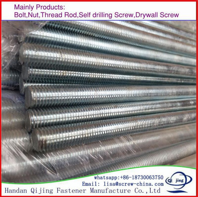 Stainless Steel 304/316 Thread Rod/ Bar Carbon Steel DIN975 Grade 4.8 6.8 Zinc Plate 8.8 Black, Full Thread Rod/ Thread Bar