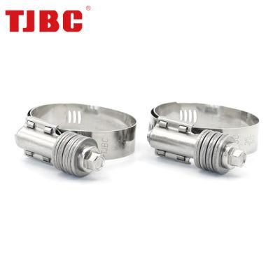 30-45mm Range Heavy Duty Worm Gear Hose Clamp Adjustable Stainless Steel-304 Constant Tension Pipe Clamps, for Air Ducting, Fuel Line, Automotive