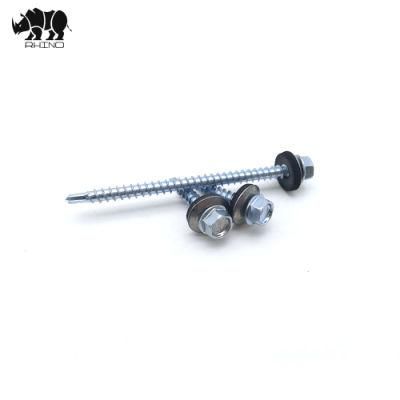 Factory Roofing Screw #1 Tail Galvanized Hex Washer Head Drilling Screw Taiwan Quality Gripper Screw with EPDM Bonded Washer