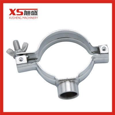 Sanitary Stainless Steel Round Pipe Holder with Threaded