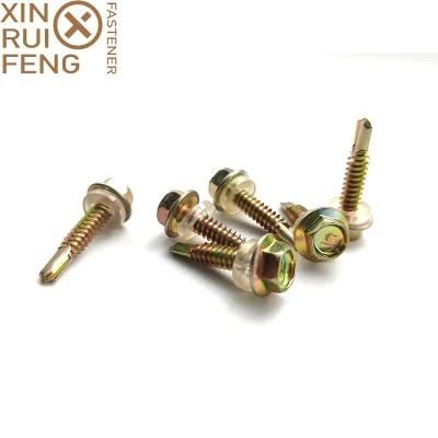 Yellow Zinc Plated Self Drilling Screw with PVC Washer Factory Supply Fastener