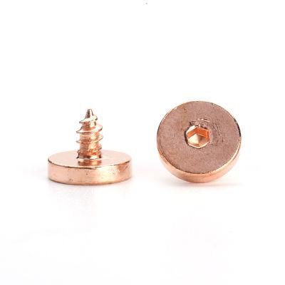 Electroplated Rose Gold Low-Profile Head Hexagon Socket Cap Decorative Screws