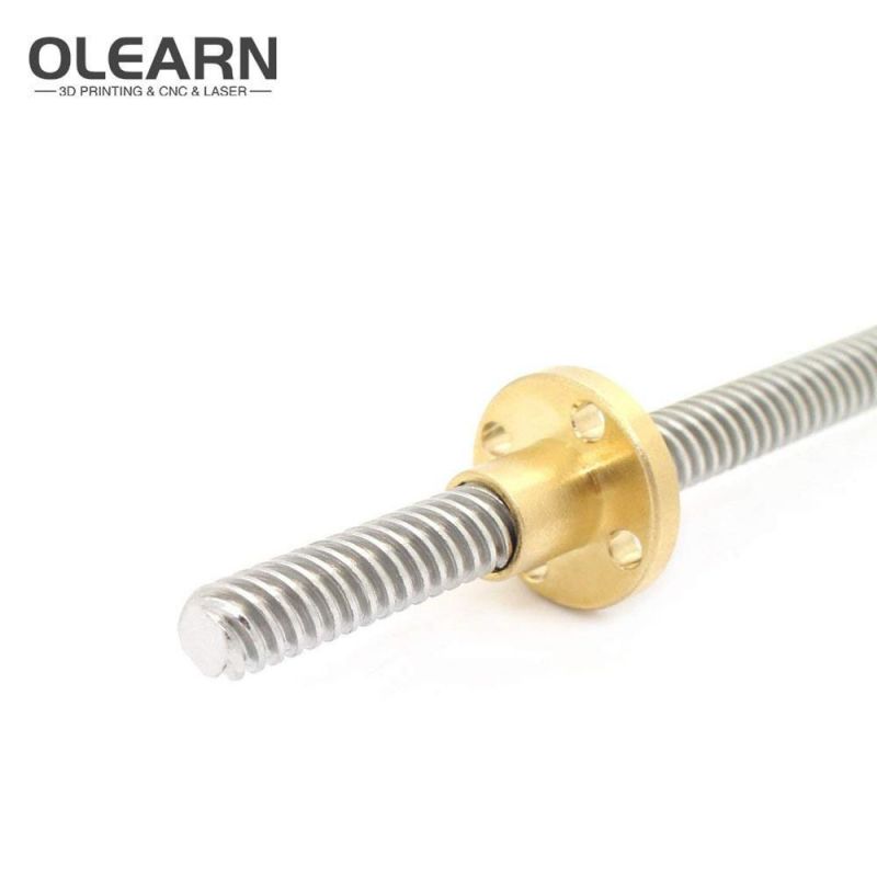 Olearn Stainless Steel Lead Screw 600mm Length with Brass Nut