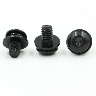 Black Phosphorated Machine Sems Screw Cup Head Hex Socket Screw