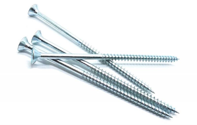 Carbon Steel Double Countersunk Head Yellow/Bule Zinc Plating Cross Drive Pz Chipboard Screws