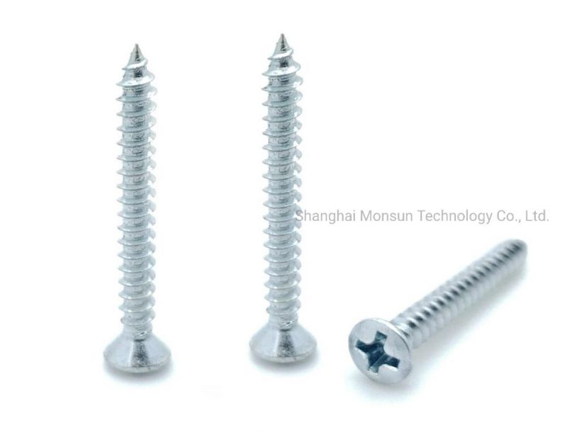 Fine Deep Thread Oval Zinc Coated Phillips Head Wood Screw