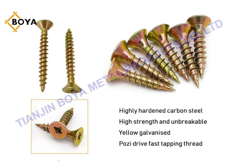 Pozi Head Perfect Quality and Bottom Price Yellow Chipboard Screw