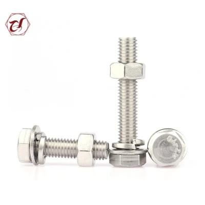 316 Stainless Steel Bolt with Nut and Washer Full Thread Screw Bolt/Ss304hex Bolt