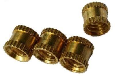 British Copper Nut 1 / 4 Copper Insert Injection Molded Copper Insert Knurled Hot Melt Copper Nut