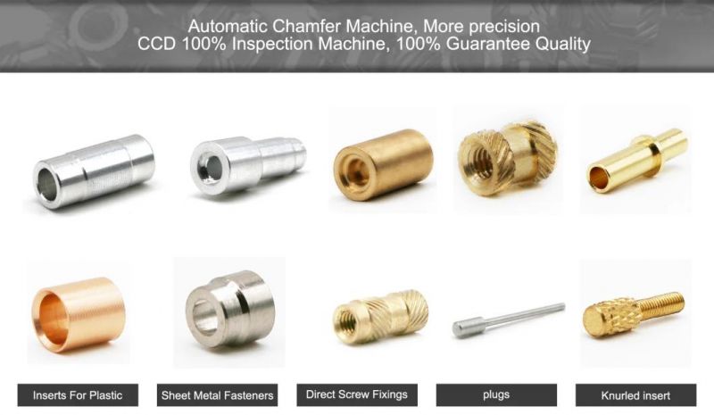 China Injection Molded M8 Brass Insert Through Thread Knurled Copper Inserts Nut