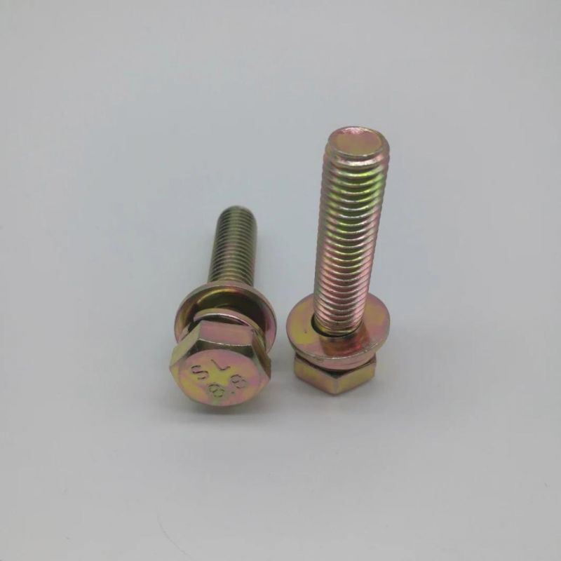 Hex Bolt with Spring and Washer Assemblies with Half Thread