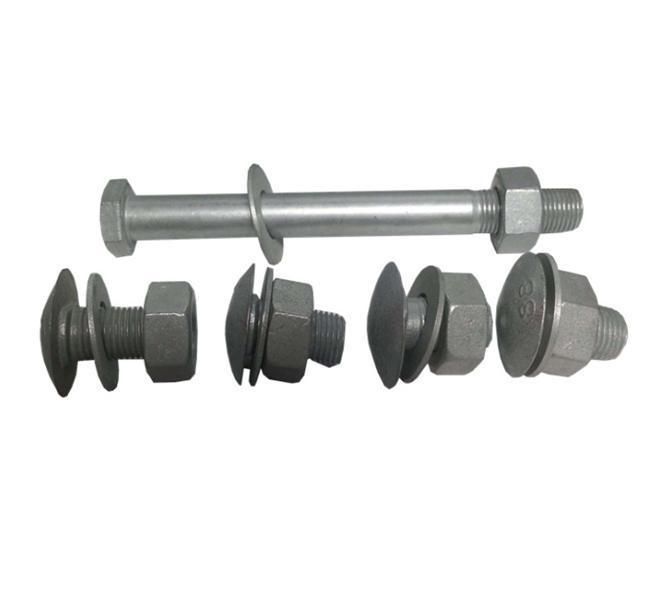 Guardrail Bolt with Tenon, Highway Guardrail Fastener H. D. G Hot DIP Galvanized Carbon Steel Guardrail Splicing Bolt with Nut