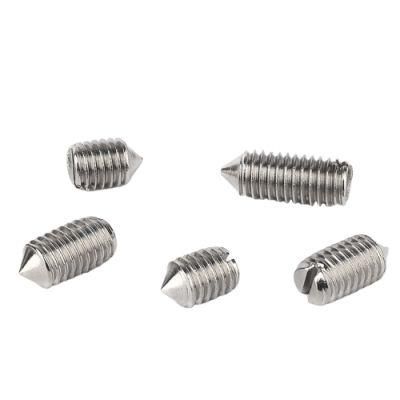Stainless Steel SS304 Small M1.6 M2 M2.5 Cone Point Taper Slotted DIN553 Grub Screws Set Screws DIN916