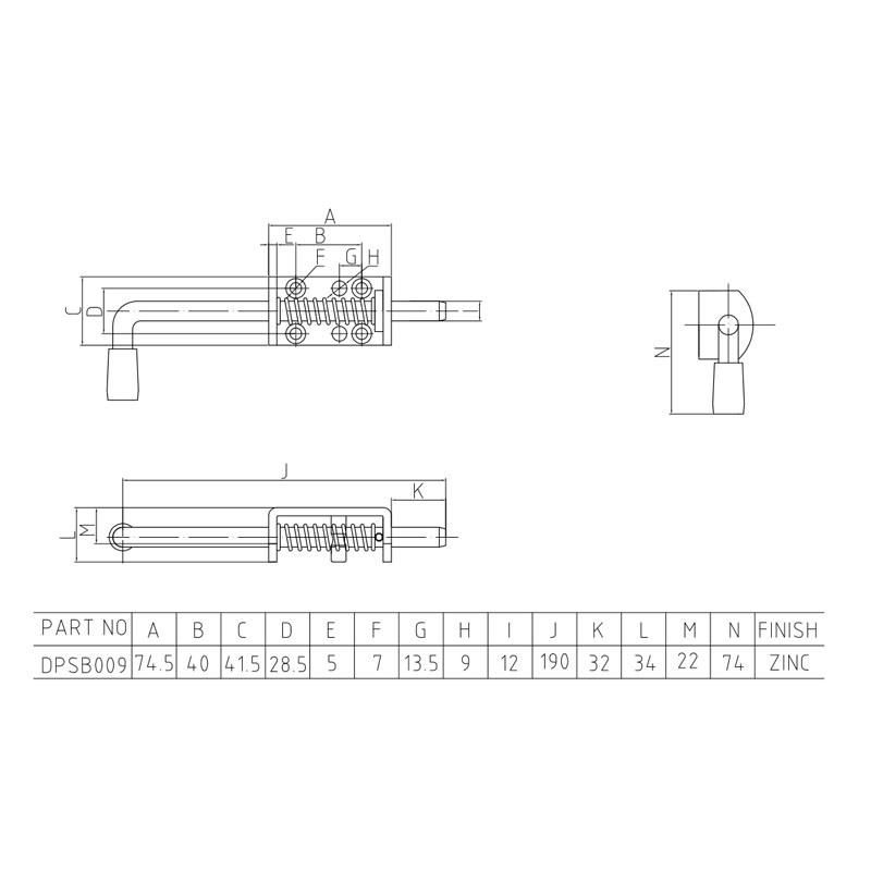 Spring Loaded Bolts Locking Bolt for Truck Body Parts