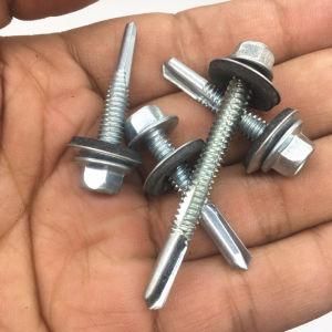 Hex Washer Head Self-Drilling Screw with EPDM Washer 4.8*35