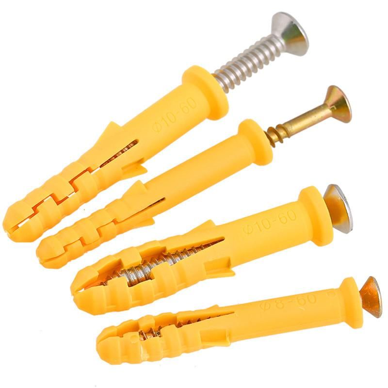 Straight Through Wall Plug Expanding Plastic Wall Screw Anchors for Window Hardware Fasteners