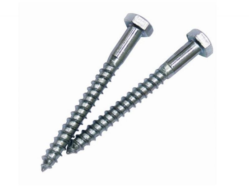 DIN 571 Blue Zinc Plated Galvanised Steel Hexagonal Head Coach Screws for Wood Made in China