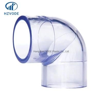 UPVC Clear 90 Degree Elbow for Water Treatment with High Quality by Hzvode