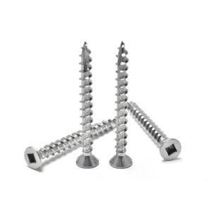 Wholesale Stainless Steel Wood Screws with Ribs Cutting Point Square Drive Screws