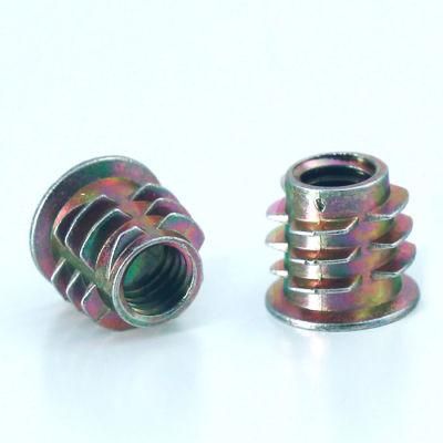 Wood Insert Nut Type D, Wood Threaded Inserts, Flat Head Furniture Nut