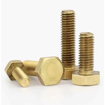 China Brass Screws High Quality Hardware Fasteners Hexagonal Nuts Bolts Copper Hex Bolt Brass Screw Hex Head Bolt Brass