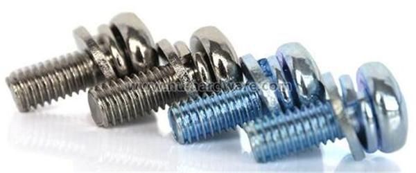 Carbon Steel Phillips Pan Head Sems Screw with Spring & Flat Washers