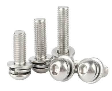 Combination Bolt Round Head Hexagon Socket Screw Semicircular Pan Head Bolt Three Combination Screw M8-M10