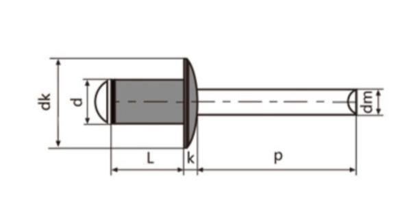 Steel Rivets with Best Quality, Round and Flat Head Steel/Steel Open-End Blind Rivet