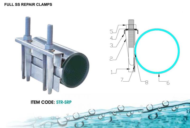 Stainless Steel Quick Repair Clamp for Water Pipe Leakage