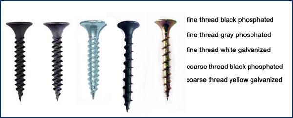 Tianjin Manufacturer C1022A Carbon Steel Fine & Coarse Thread Black Gypsum Drywall Screws