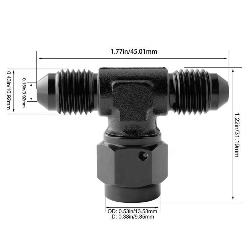 45 Degree Blue/Black/Red An4 Pipe Fitting Lateral Tee