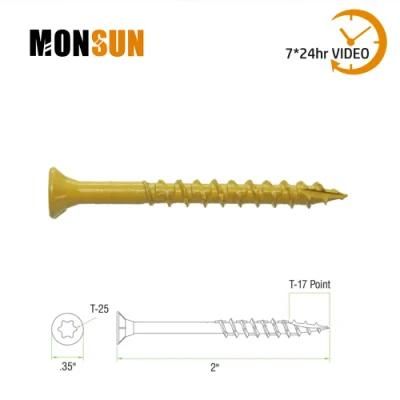 Tan Exterior Self-Starting Star Drive Flat Head Wood Screws