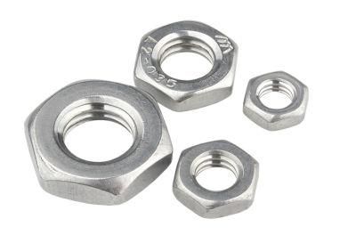 Flat Thin Hexagon Nut 304 Stainless Steel Nut Locking Screw Cap National Standard M4m5m6m8m10m12m14-M30