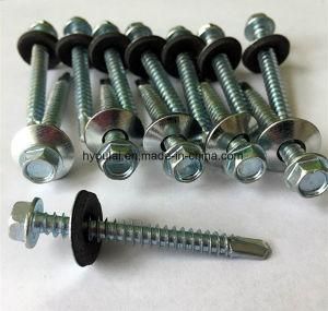 Hex Head Self Drilling Screw with EPDM Washer Zinc Plated Good Quality 12# 2&quot;