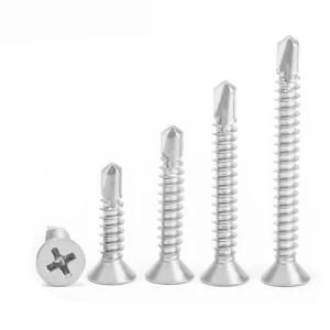 China Factory Manufacturer Stainless Steel 410 Flat Head Self Drilling Screw