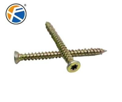 Yellow Zinc Plated Torx Drive Carbon Steel High-Low Thread Concrete Screw