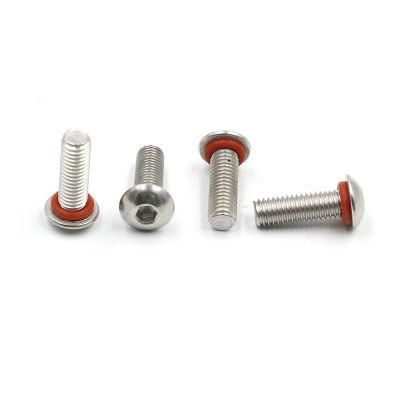 Manufacturer Round Head Hex Socket Self Sealing Screw with O Ring Screw
