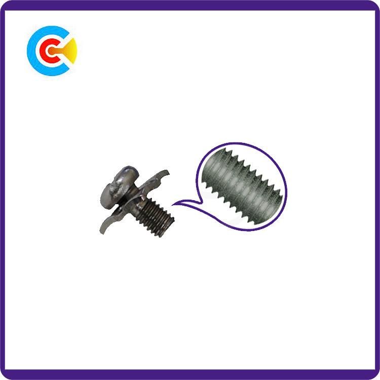 DIN/ANSI/BS/JIS Carbon-Steel/Stainless-Steel Cross Pad Combination Screws Fan Combination Screws