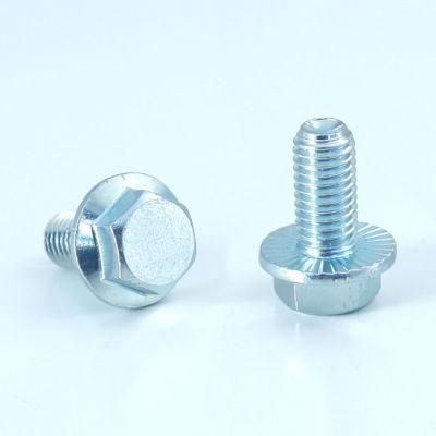 Hex Flange with Serration Head Bolt Zinc Plated DIN6921